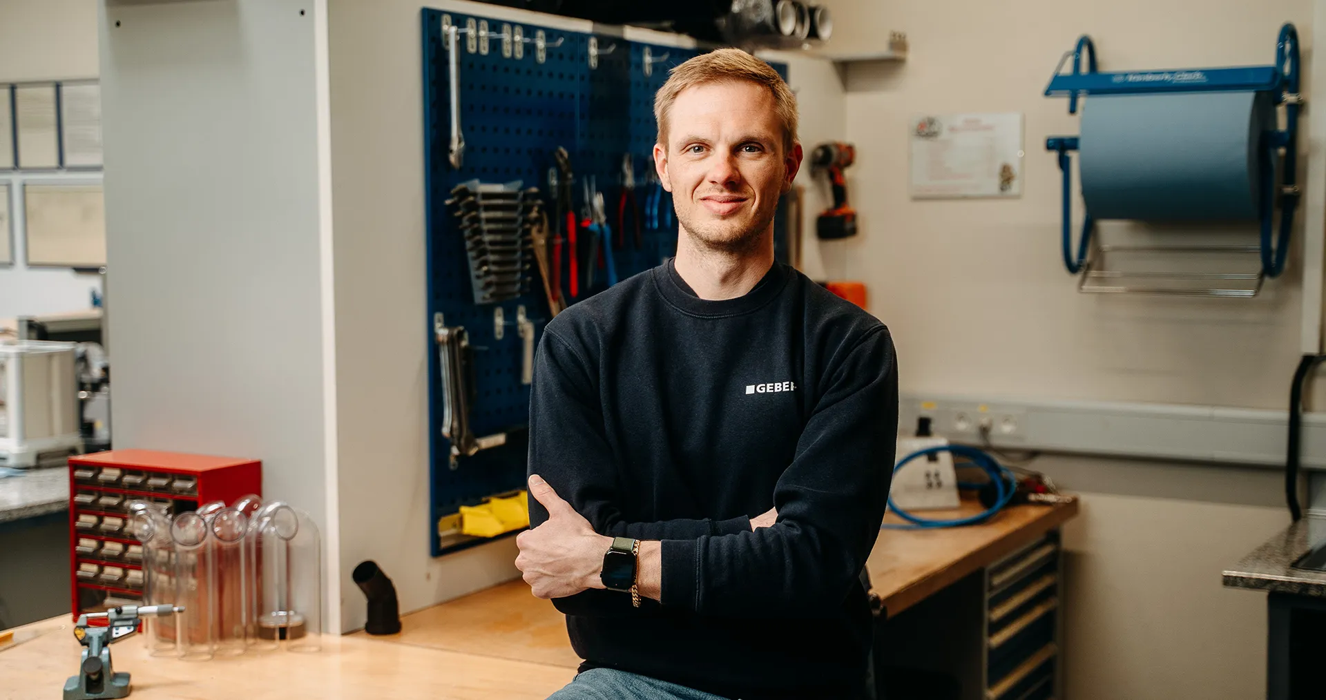 Patrick Grünbeck is a plastics technician at the production plant in Pottenbrunn, Austria. (Photo)