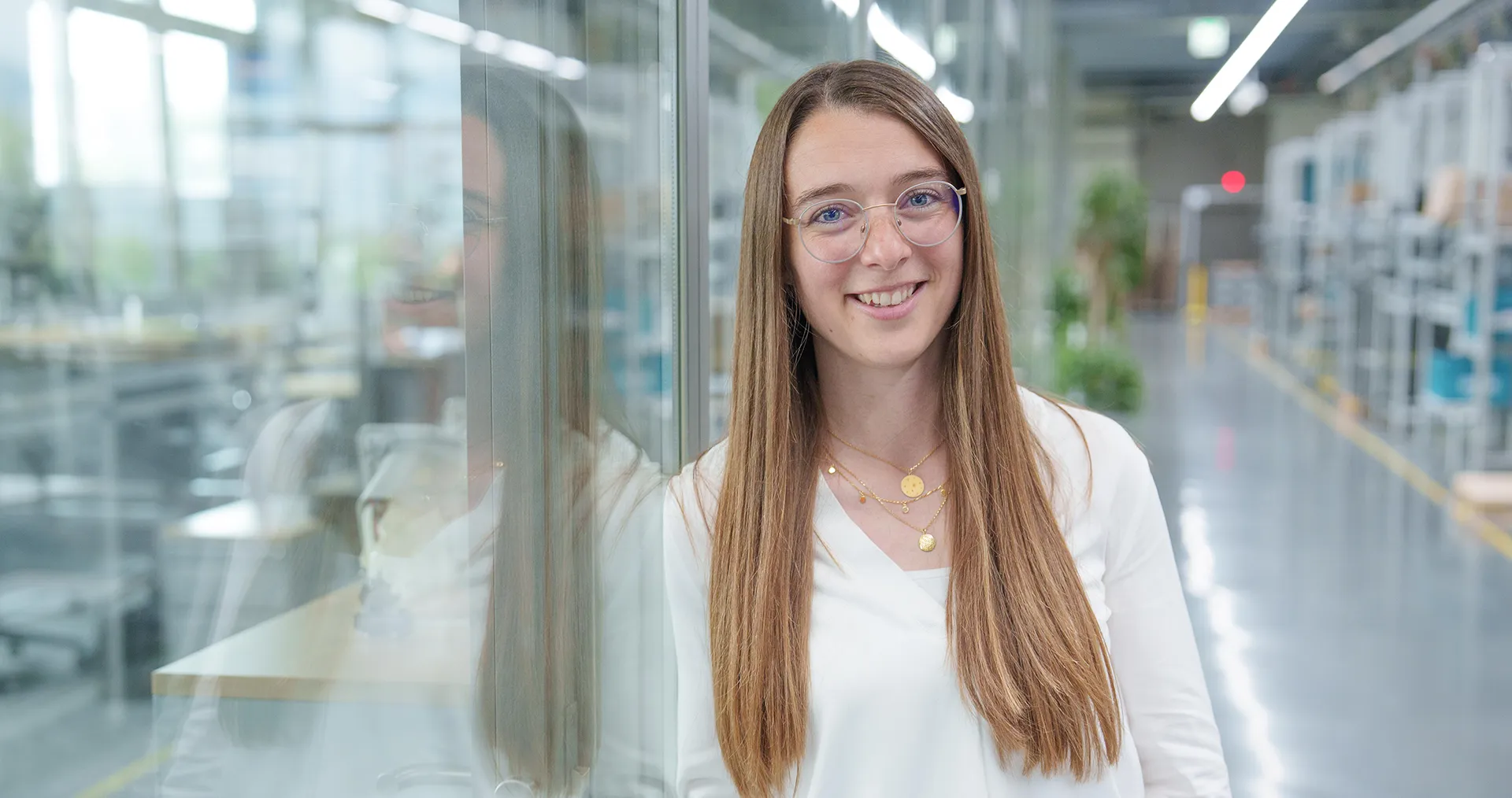 Stefanie Giger, Head Projects at the shower toilet assembly plant in Switzerland. (Photo)