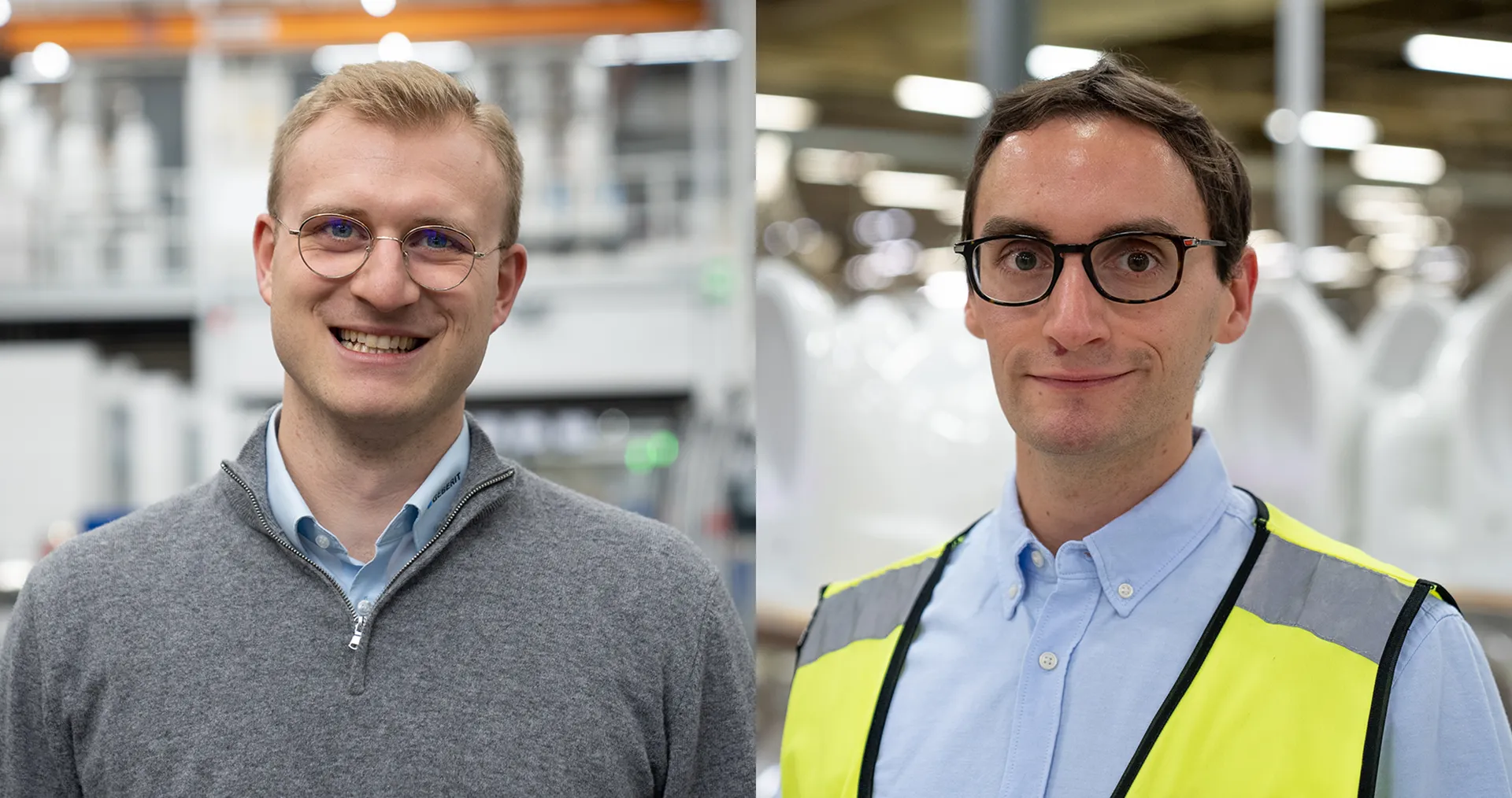 Alessandro Simeoni and Antonio Rinaldi, the first two graduates of Geberit's programme for promoting young talents in production. (Photo)