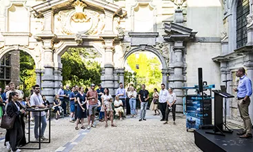 José Wyns, Managing Director of Geberit Belgium, speaking at Geberit Belgium’s first external event for architects. (Photo)