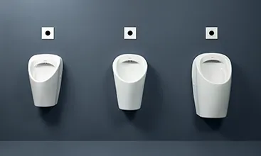 The rimless models S, M and L part of the Renova/Selnova urinal range. (Photo)