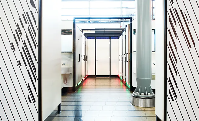 Temporary toilet facilities in modular design, Plugaloo bridges sanitary bottlenecks at airports.&nbsp; (Photo)
